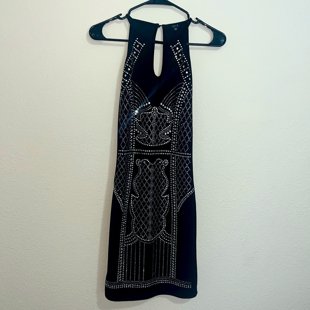 Black studded dress.